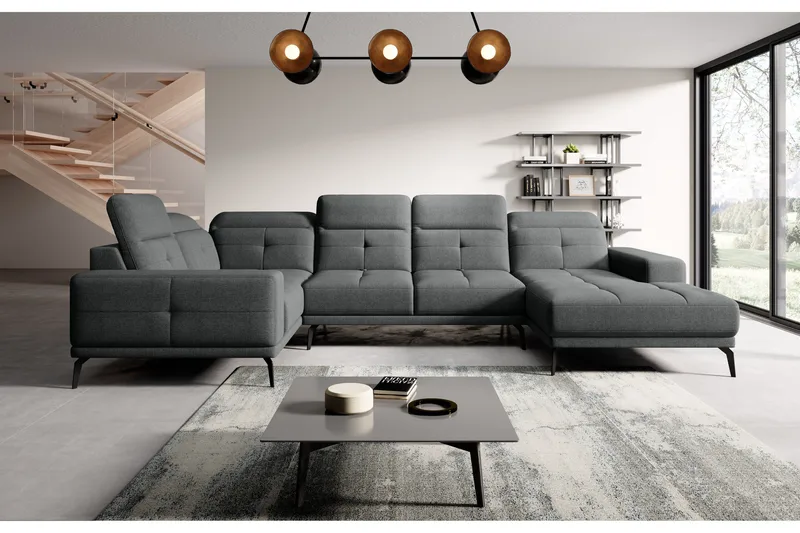 Kulmasohva divaanilla Hagami - Harmaa - Huonekalut - Sohva - Kulmasohva - Kulmadivaanisohva