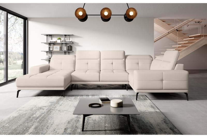 Kulmasohva divaanilla Hagami - Kermanvalkoinen - Huonekalut - Sohva - Kulmasohva - Kulmadivaanisohva