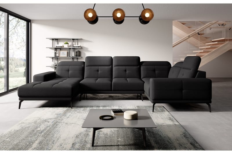 Kulmasohva divaanilla Hagami - Musta - Huonekalut - Sohva - Kulmasohva - Kulmadivaanisohva