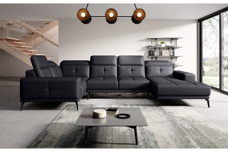 Kulmasohva divaanilla Hagami - Musta - Huonekalut - Sohva - Kulmasohva - Kulmadivaanisohva