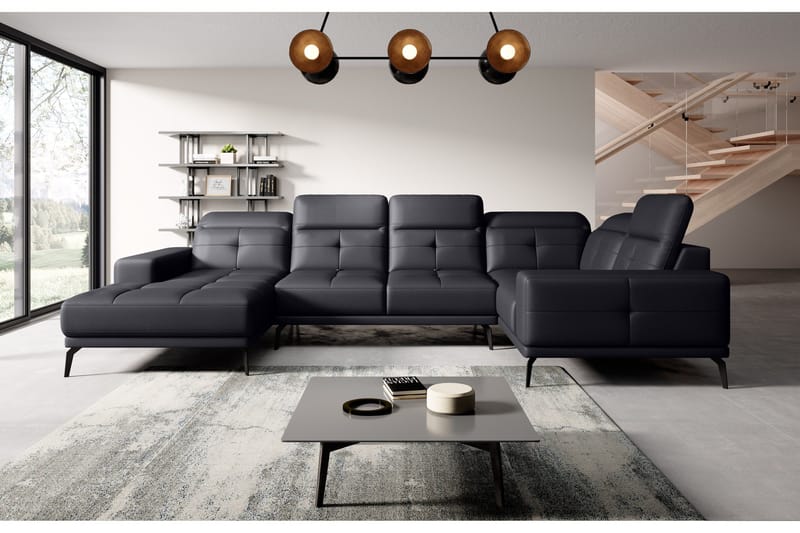 Kulmasohva divaanilla Hagami - Musta - Huonekalut - Sohva - Kulmasohva - Kulmadivaanisohva