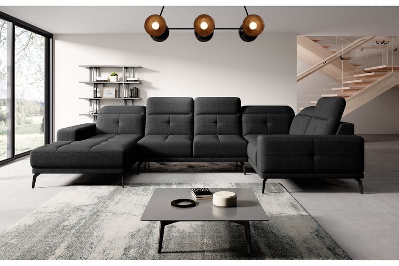 Kulmasohva divaanilla Hagami - Musta - Huonekalut - Sohva - Kulmasohva - Kulmadivaanisohva