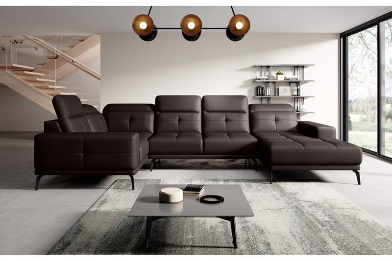 Kulmasohva divaanilla Hagami - Ruskea - Huonekalut - Sohva - Kulmasohva - Kulmadivaanisohva