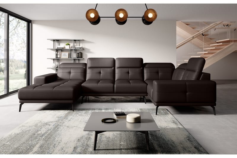 Kulmasohva divaanilla Hagami - Ruskea - Huonekalut - Sohva - Kulmasohva - Kulmadivaanisohva