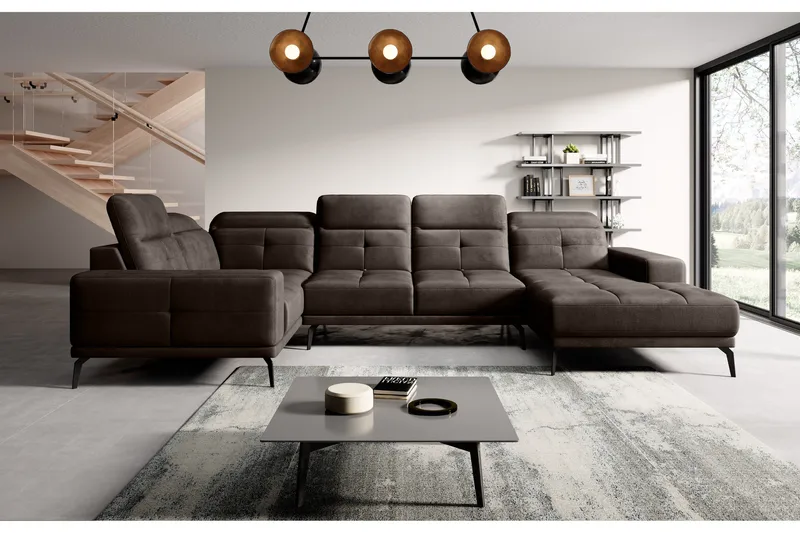 Kulmasohva divaanilla Hagami - Ruskea - Huonekalut - Sohva - Kulmasohva - Kulmadivaanisohva