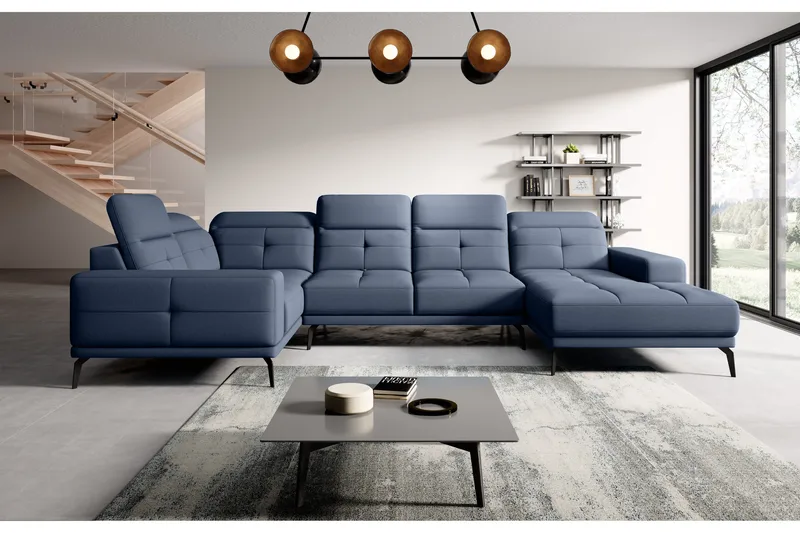 Kulmasohva divaanilla Hagami - Sininen - Huonekalut - Sohva - Kulmasohva - Kulmadivaanisohva