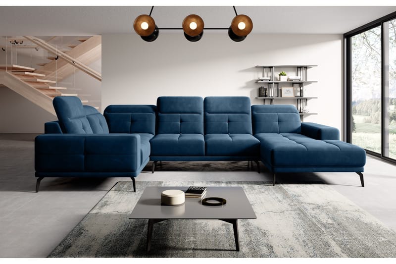 Kulmasohva divaanilla Hagami - Sininen - Huonekalut - Sohva - Kulmasohva - Kulmadivaanisohva