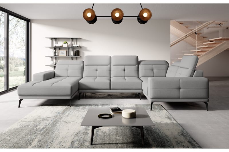 Kulmasohva divaanilla Hagami - Vaaleanharmaa - Huonekalut - Sohva - Kulmasohva - Kulmadivaanisohva