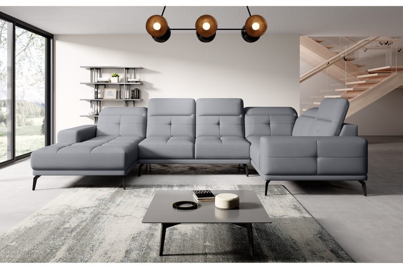 Kulmasohva divaanilla Hagami - Vaaleanharmaa - Huonekalut - Sohva - Kulmasohva - Kulmadivaanisohva