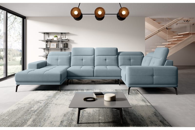 Kulmasohva divaanilla Hagami - Vaaleansininen - Huonekalut - Sohva - Kulmasohva - Kulmadivaanisohva