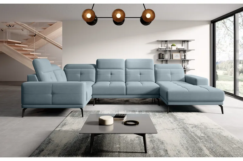 Kulmasohva divaanilla Hagami - Vaaleansininen - Huonekalut - Sohva - Kulmasohva - Kulmadivaanisohva