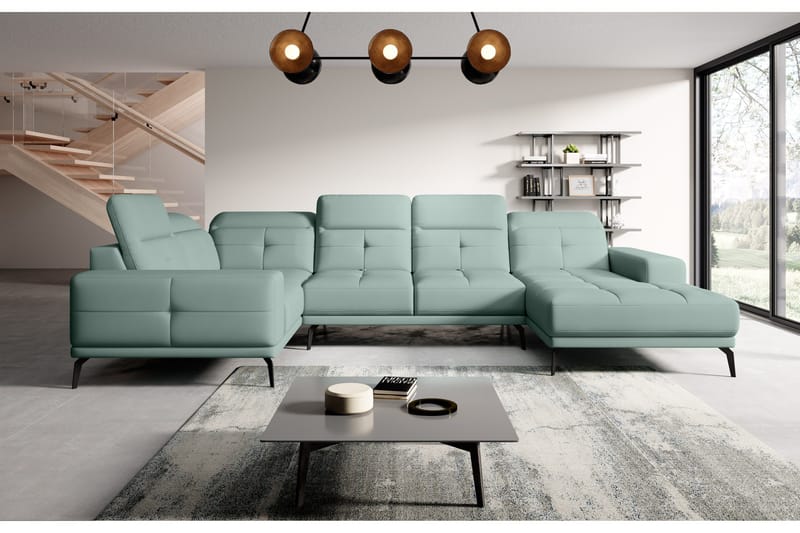 Kulmasohva divaanilla Hagami - Vaaleanvihreä - Huonekalut - Sohva - Kulmasohva - Kulmadivaanisohva