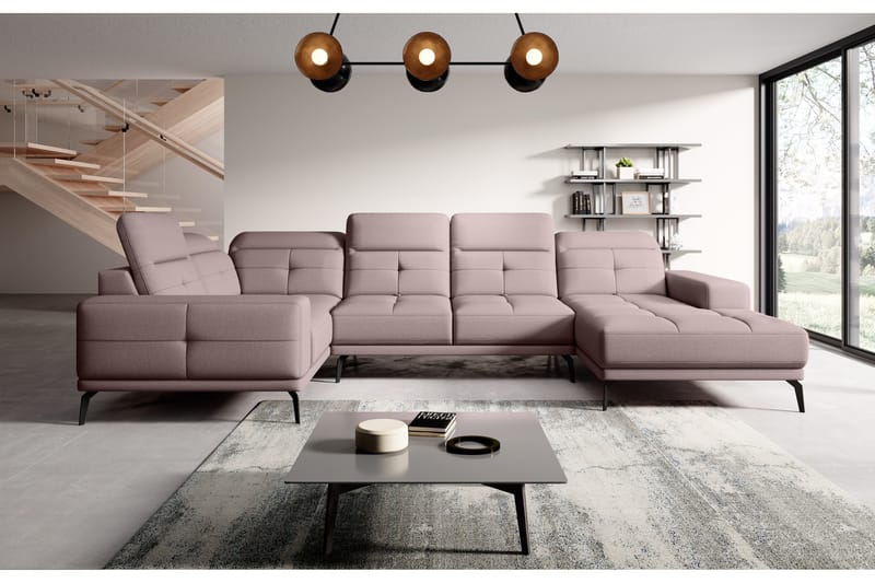 Kulmasohva divaanilla Hagami - Vaalearoosa - Huonekalut - Sohva - Kulmasohva - Kulmadivaanisohva