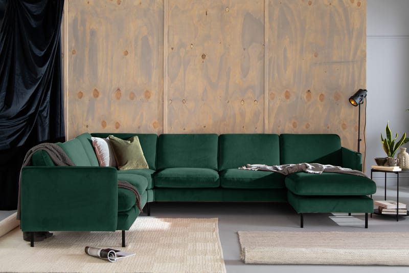 Kulmasohva Elion divaanilla Oikea Sametti - Vihreä - Huonekalut - Sohva - Kulmasohva - Kulmadivaanisohva