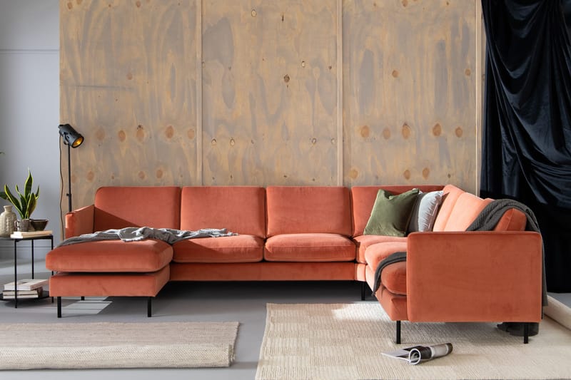 Kulmasohva Elion divaanilla Vasen Sametti - Roosa - Huonekalut - Sohva - Kulmasohva - Kulmadivaanisohva