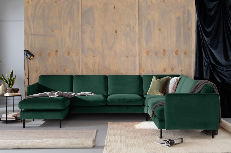 Kulmasohva Elion divaanilla Vasen Sametti - Vihreä - Huonekalut - Sohva - Kulmasohva - Kulmadivaanisohva