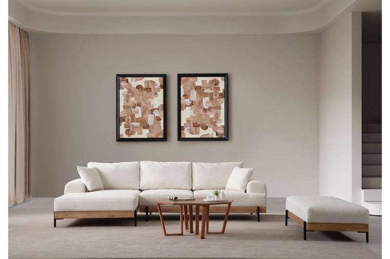 Kulmasohva Eti 3:n ist - Valkoinen - Huonekalut - Sohva - Divaanisohva - 4 istuttava sohva divaanilla