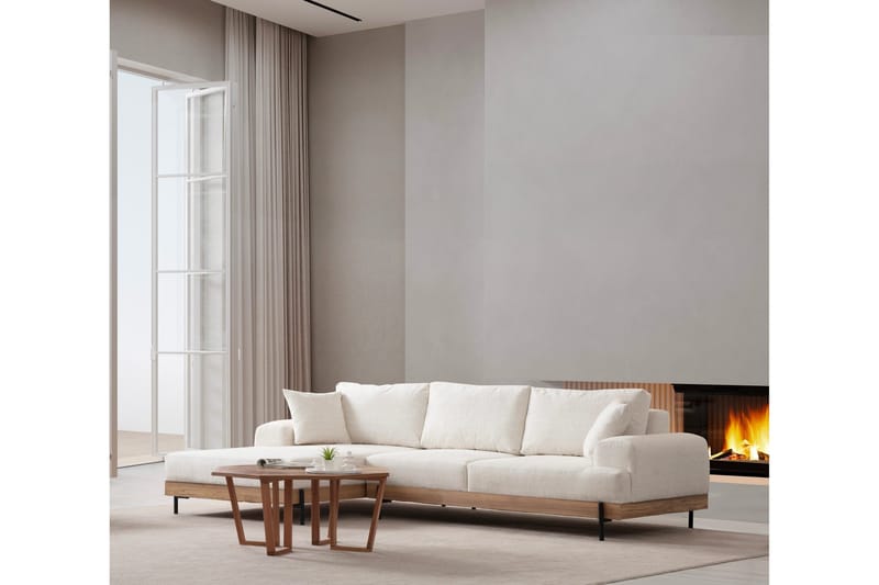 Kulmasohva Eti 3:n ist - Valkoinen - Huonekalut - Sohva - Divaanisohva - 4 istuttava sohva divaanilla