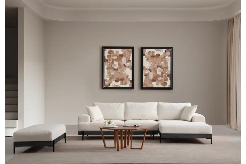 Kulmasohva Eti 3:n ist - Valkoinen - Huonekalut - Sohva - Divaanisohva - 4 istuttava sohva divaanilla