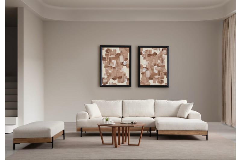 Kulmasohva Eti 3:n ist - Valkoinen - Huonekalut - Sohva - Divaanisohva - 4 istuttava sohva divaanilla