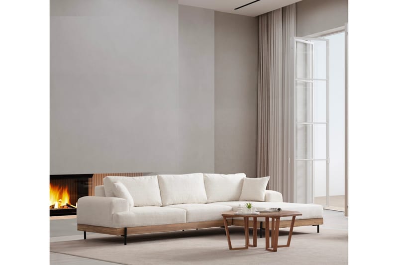 Kulmasohva Eti 3:n ist - Valkoinen - Huonekalut - Sohva - Divaanisohva - 4 istuttava sohva divaanilla