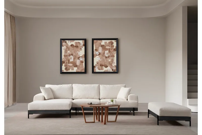 Kulmasohva Eti 3:n ist - Valkoinen - Huonekalut - Sohva - Divaanisohva - 4 istuttava sohva divaanilla