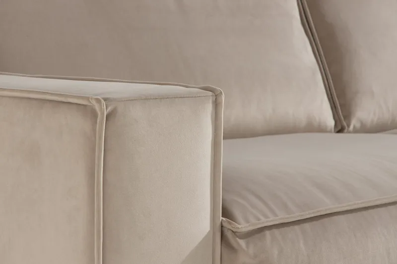 Kulmasohva Leonora Large Sametti - Beige - Huonekalut - Sohva - Kulmasohva
