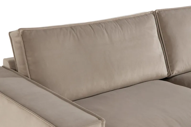 Kulmasohva Leonora Large Sametti - Beige - Huonekalut - Sohva - Kulmasohva