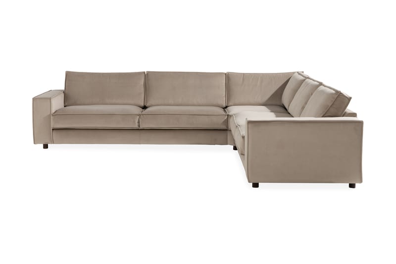 Kulmasohva Leonora Large Sametti - Beige - Huonekalut - Sohva - Kulmasohva