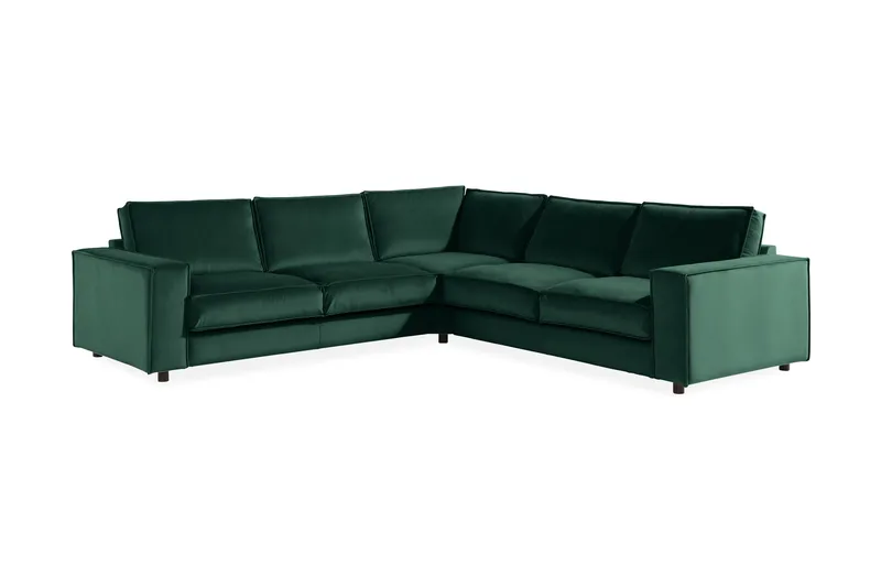 Kulmasohva Leonora Sametti - Vihreä - Huonekalut - Sohva - Kulmasohva