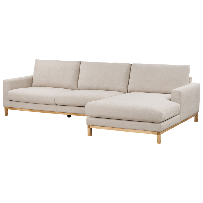 Kulmasohva Siggard - Beige - Huonekalut - Sohva - Divaanisohva - 4 istuttava sohva divaanilla