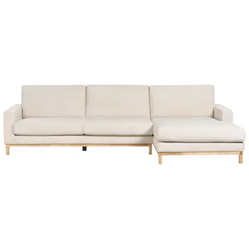 Kulmasohva Siggard - Vaalea beige - Huonekalut - Sohva - Divaanisohva - 4 istuttava sohva divaanilla