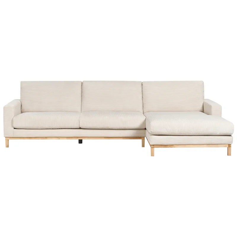 Kulmasohva Siggard - Vaalea beige - Huonekalut - Sohva - Divaanisohva - 4 istuttava sohva divaanilla