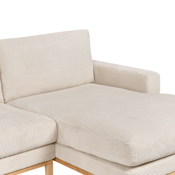 Kulmasohva Siggard - Vaalea beige - Huonekalut - Sohva - Divaanisohva - 4 istuttava sohva divaanilla