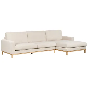 Kulmasohva Siggard - Vaalea beige - Huonekalut - Sohva - Divaanisohva - 4 istuttava sohva divaanilla