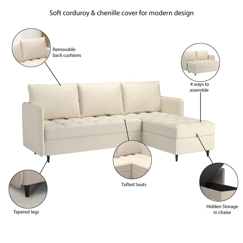 Lindhus kulmasohva 3-istuttava - Ruskea - Huonekalut - Sohva - Kulmasohva - Kulmadivaanisohva