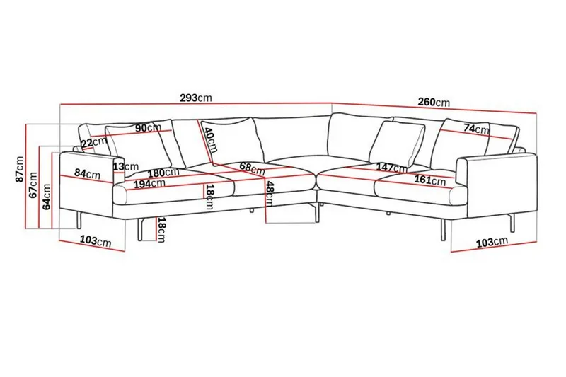 Menard 6-istuttava Oikeakätinen L-muotoinen Kulmasohva Manchesterista - Beige - Huonekalut - Sohva - Kulmasohva