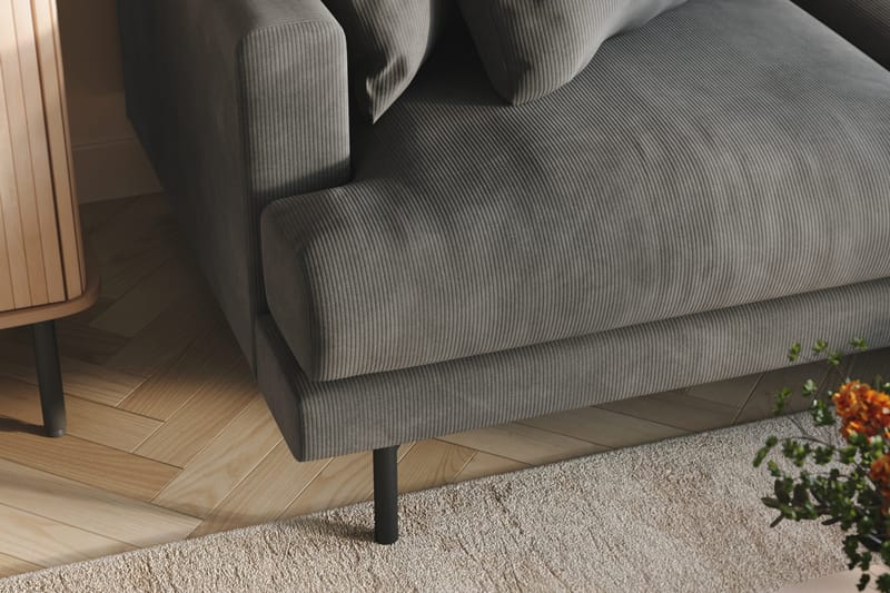 Menard 6-istuttava Oikeakätinen L-muotoinen Kulmasohva Manchesterista - Harmaa - Huonekalut - Sohva - Kulmasohva