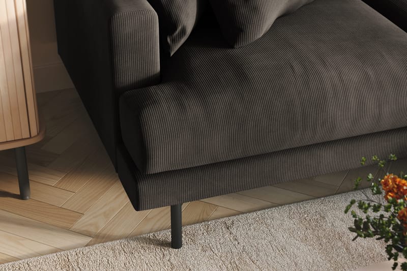 Menard 6-istuttava Oikeakätinen L-muotoinen Kulmasohva Manchesterista - Tummanharmaa - Huonekalut - Sohva - Kulmasohva