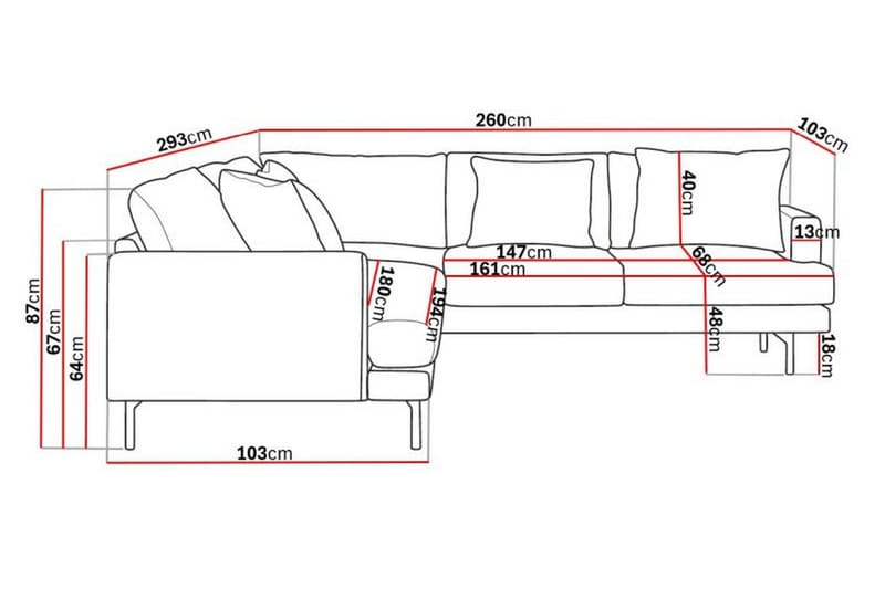 Menard 6-istuttava Oikeakätinen L-muotoinen Kulmasohva Manchesterista - Vihreä - Huonekalut - Sohva - Kulmasohva