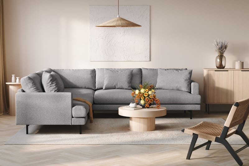 Menard 6-istuttava Vasenkätinen L-muotoinen Kulmasohva Kankaasta - Harmaa - Huonekalut - Sohva - Kulmasohva