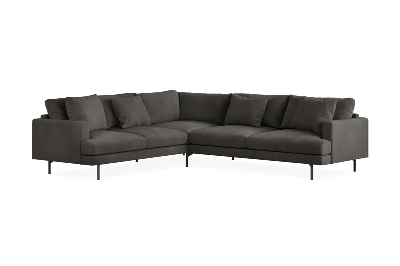 Menard 6-istuttava Vasenkätinen L-muotoinen Kulmasohva Manchesterista - Tummanharmaa - Huonekalut - Sohva - Kulmasohva