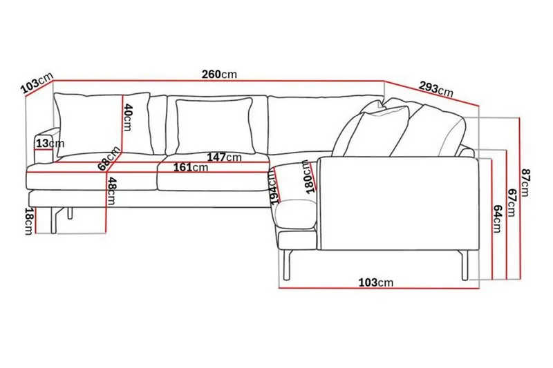 Menard 6-istuttava Vasenkätinen L-muotoinen Kulmasohva Manchesterista - Vihreä - Huonekalut - Sohva - Kulmasohva