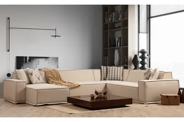 Nightcap kulmasohva divaanilla 5-istuttava - Beige - Huonekalut - Sohva - Moduulisohva - Moduulisohvakokonaisuus