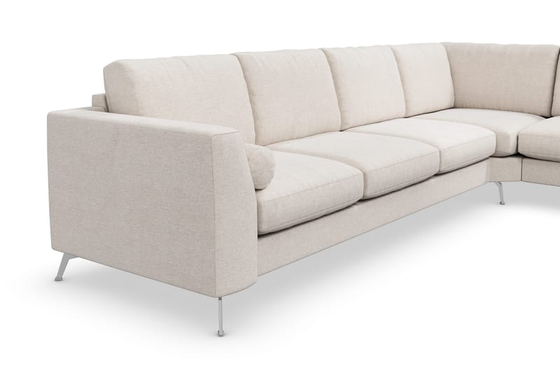 Ocean Lyx 5-istuttava Käännettävä L-muotoinen Kulmasohva Kankaalla - Beige - Huonekalut - Sohva - Kulmasohva