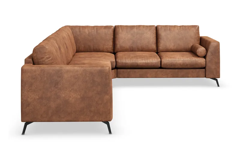 Ocean Lyx 5-istuttava Käännettävä L-muotoinen Kulmasohva Keinonahkalla - Ruskea - Huonekalut - Sohva - Kulmasohva
