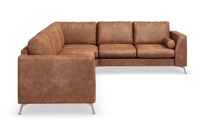 Ocean Lyx 5-istuttava Käännettävä L-muotoinen Kulmasohva Keinonahkalla - Ruskea - Huonekalut - Sohva - Kulmasohva