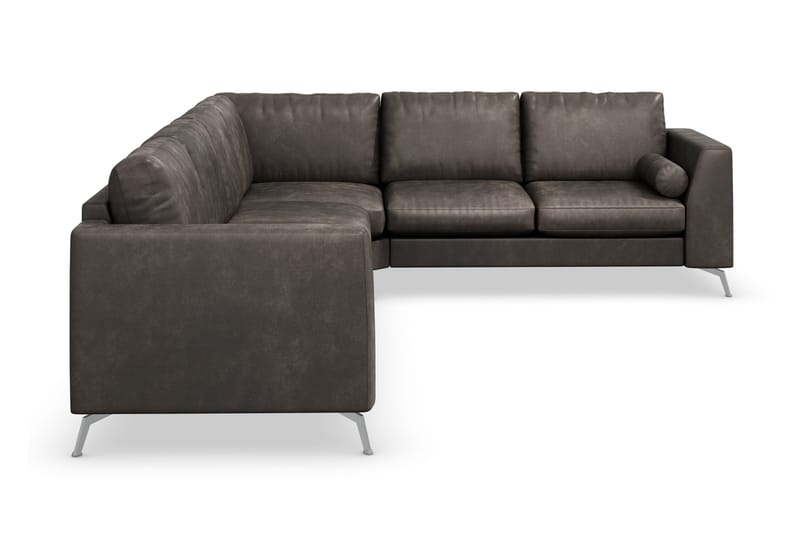 Ocean Lyx 5-istuttava Käännettävä L-muotoinen Kulmasohva Keinonahkalla - Tummanharmaa - Huonekalut - Sohva - Kulmasohva