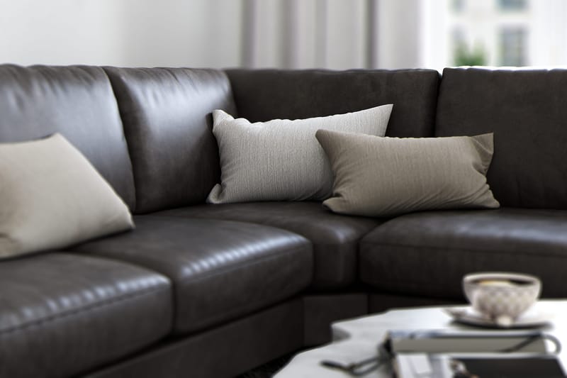 Ocean Lyx 5-istuttava Käännettävä L-muotoinen Kulmasohva Keinonahkalla - Tummanharmaa - Huonekalut - Sohva - Kulmasohva