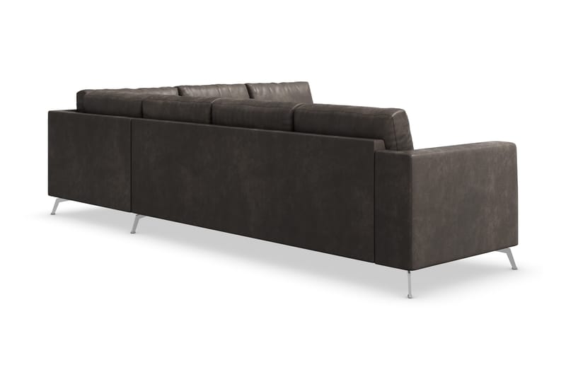 Ocean Lyx 5-istuttava Käännettävä L-muotoinen Kulmasohva Keinonahkalla - Tummanharmaa - Huonekalut - Sohva - Kulmasohva